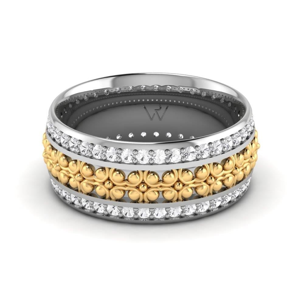 Alliances avec pierres RadiantPromise Or Blanc et Jaune Oxyde de Zirconium