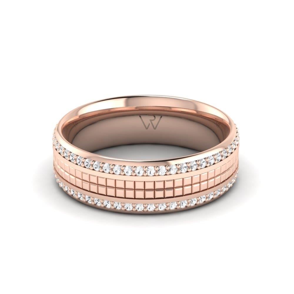Alliances avec pierres Romancea Or Rose Oxyde de Zirconium