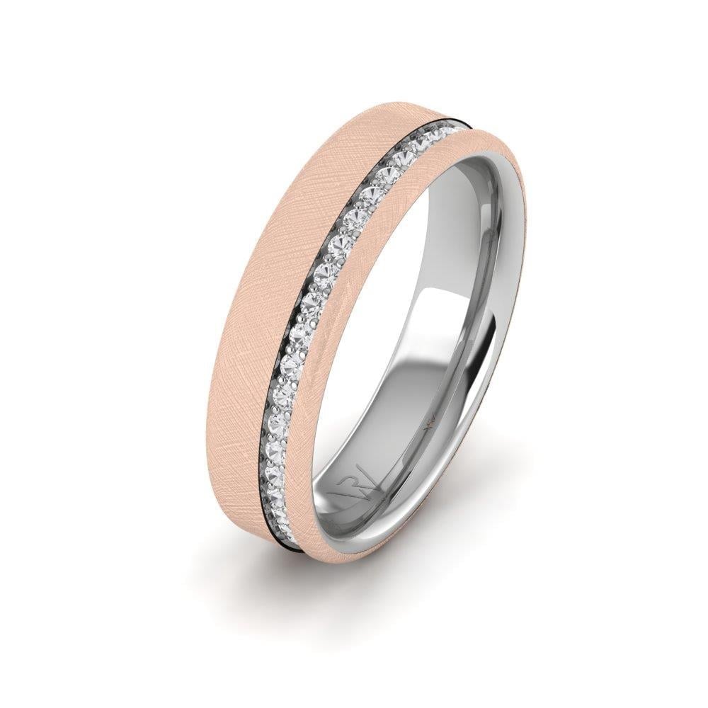 Alliances avec pierres Scintilla Or Blanc et Rose Oxyde de Zirconium