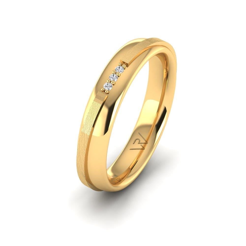 Alliances avec pierres Scintillify Or Jaune Oxyde de Zirconium