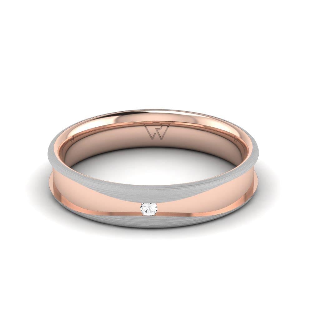 Alliances avec pierres Shimmerix Or Rose et Blanc Oxyde de Zirconium