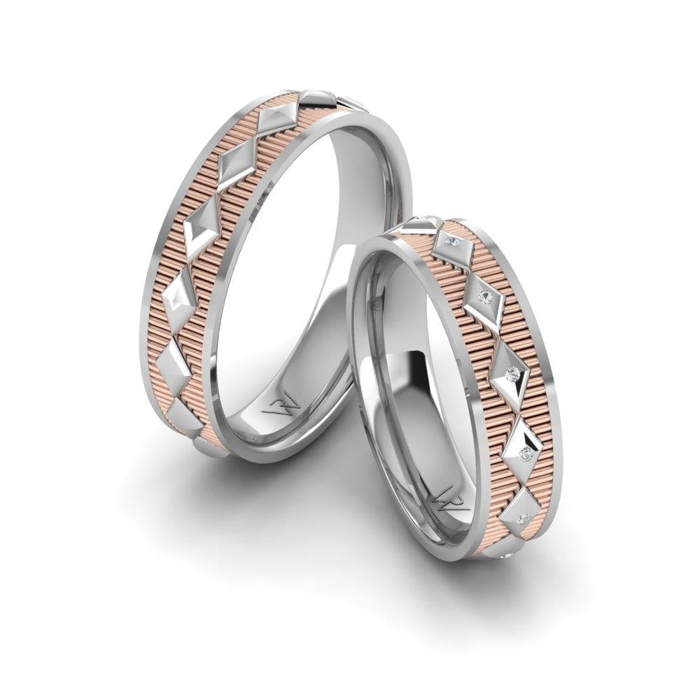Alliances avec pierres Sparklust Or Blanc et Rose Oxyde de Zirconium