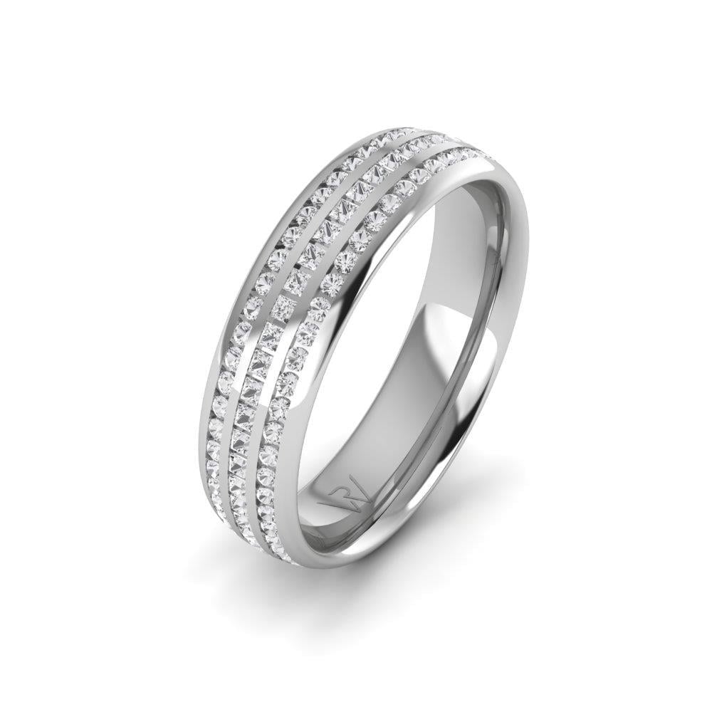 Alliances avec pierres Symbliss Or Blanc Oxyde de Zirconium