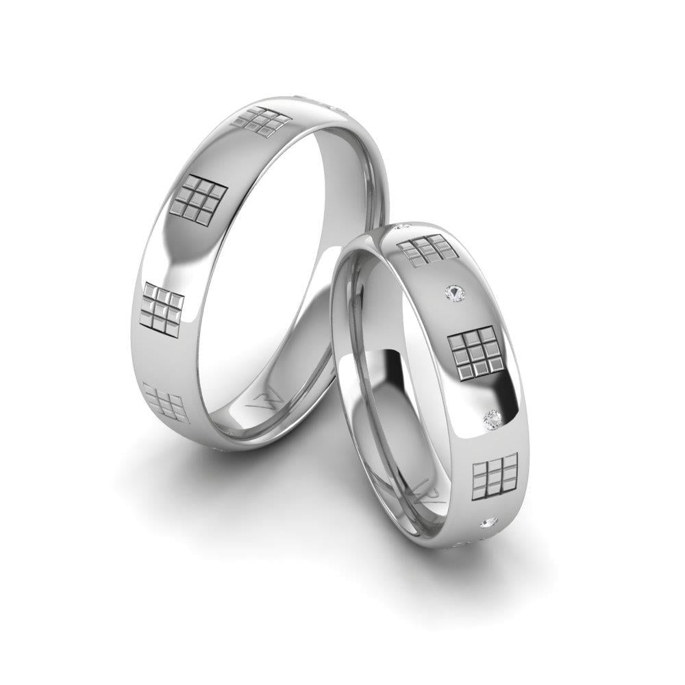 Alliances avec pierres Togethera Or Blanc Oxyde de Zirconium