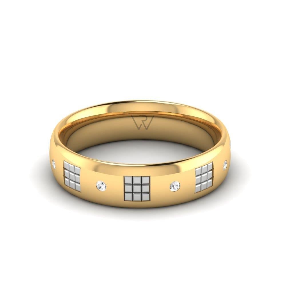 Alliances avec pierres Togethera Or Jaune et Blanc Oxyde de Zirconium