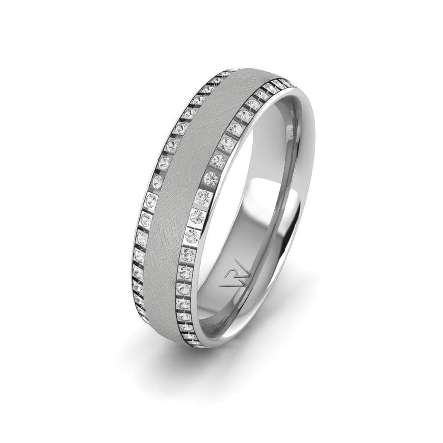 Alliances Couple en Platine Alygance Oxyde de Zirconium
