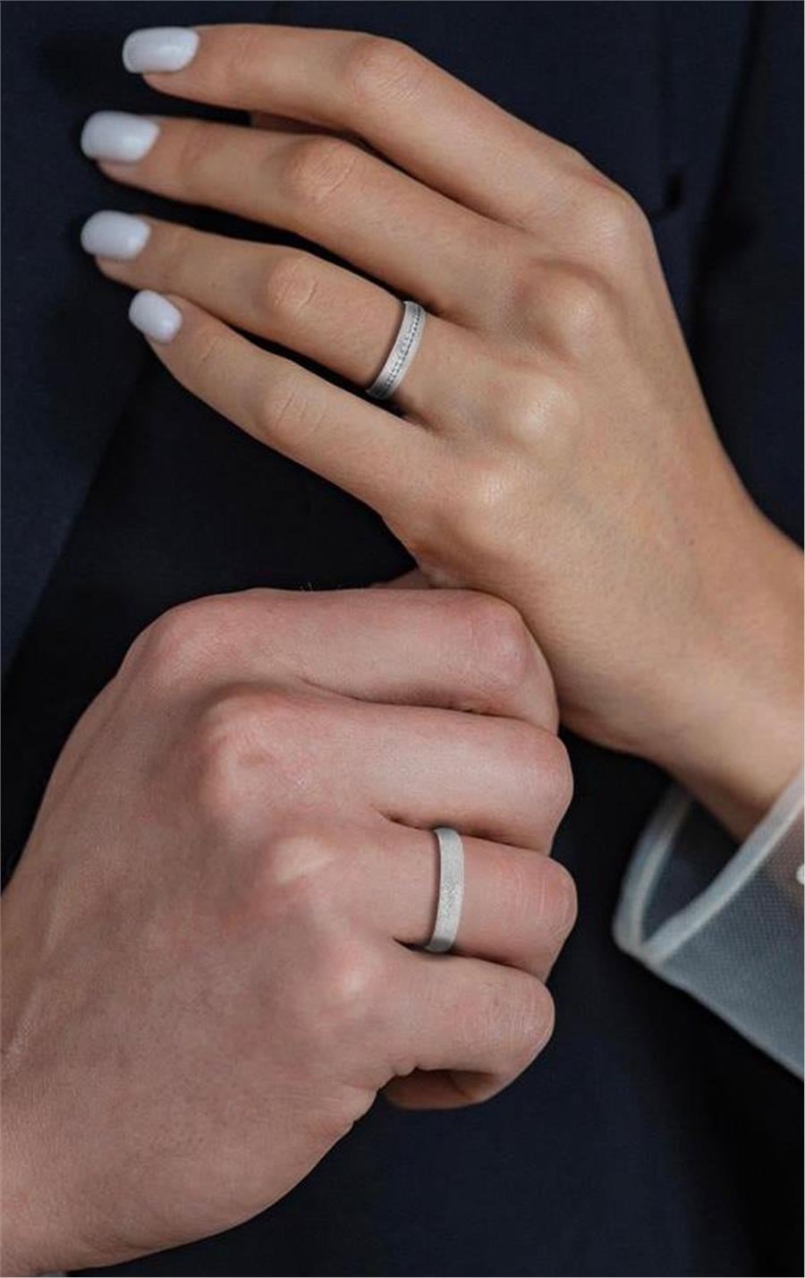 Alliances Couple en Platine Dreamspire Oxyde de Zirconium