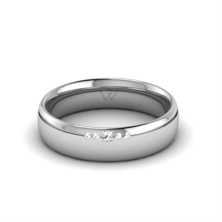 Alliances Couple en Platine EternalGlimpse Oxyde de Zirconium