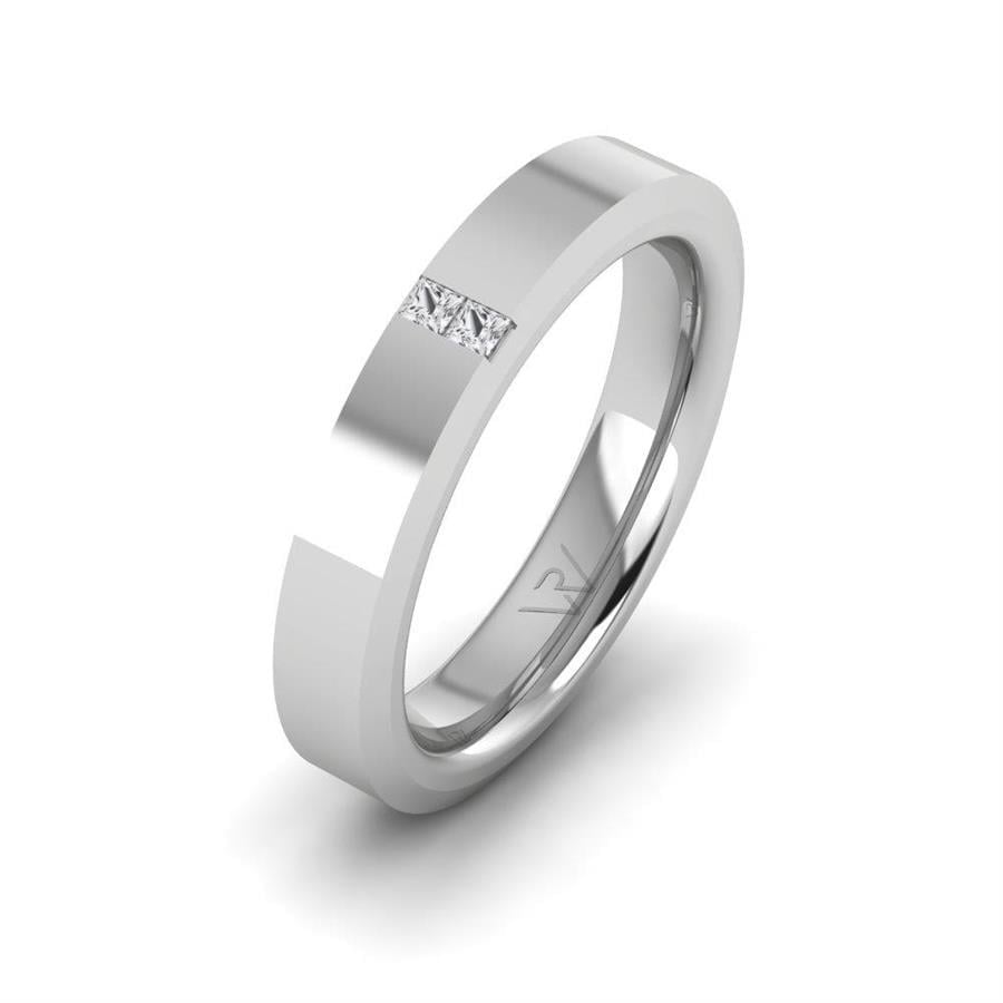 Alliances Couple en Platine Loveblaze Oxyde de Zirconium