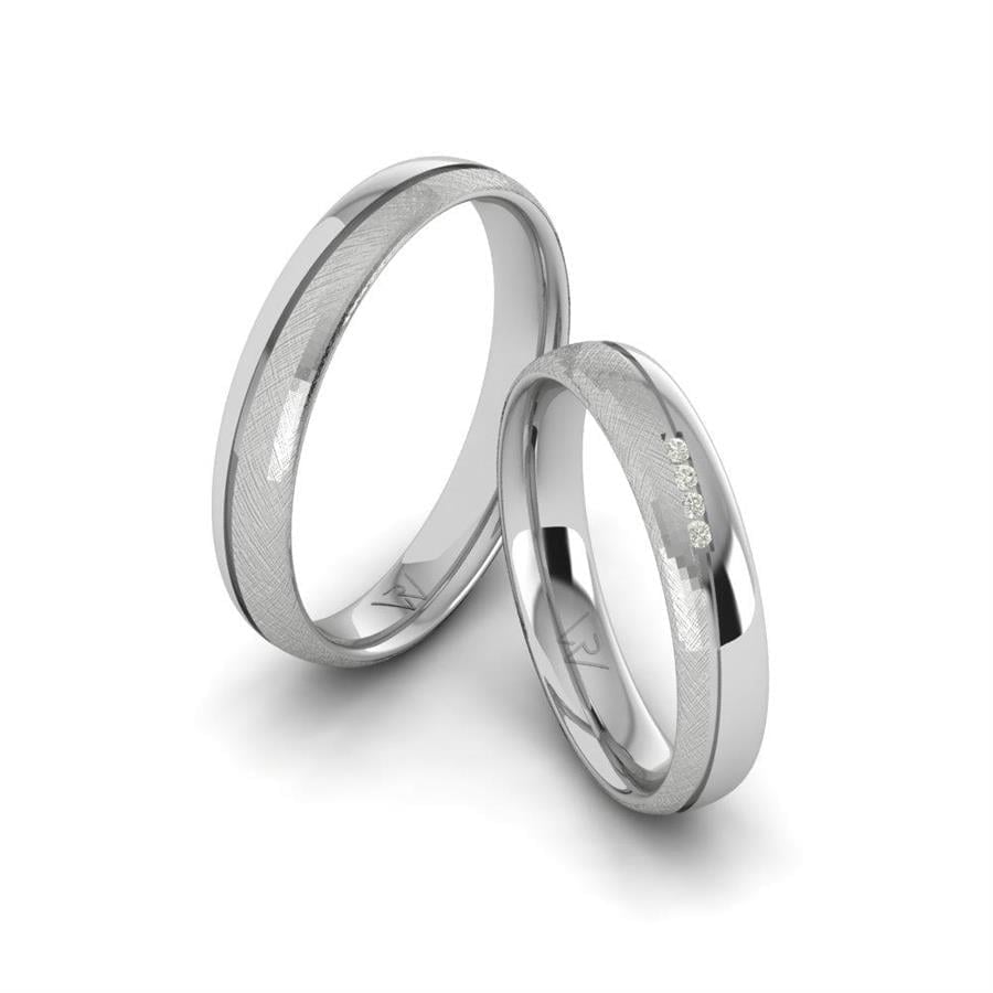 Alliances Couple en Platine Promisecharm Oxyde de Zirconium