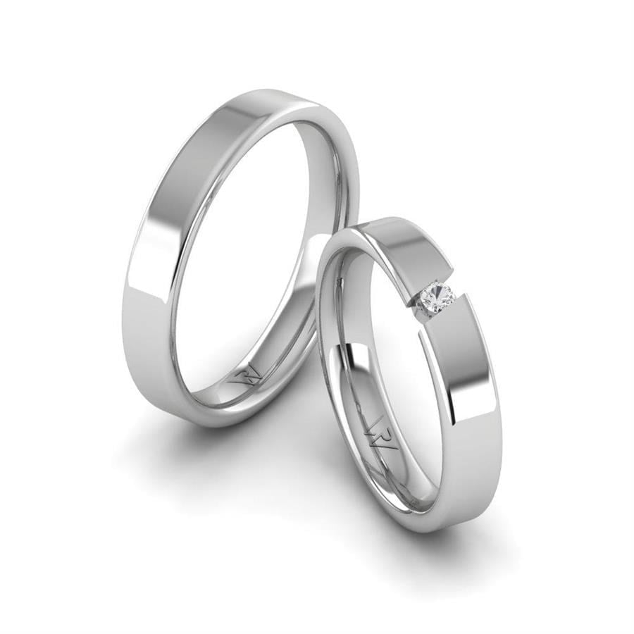 Alliances Couple en Platine RadiantBands Oxyde de Zirconium