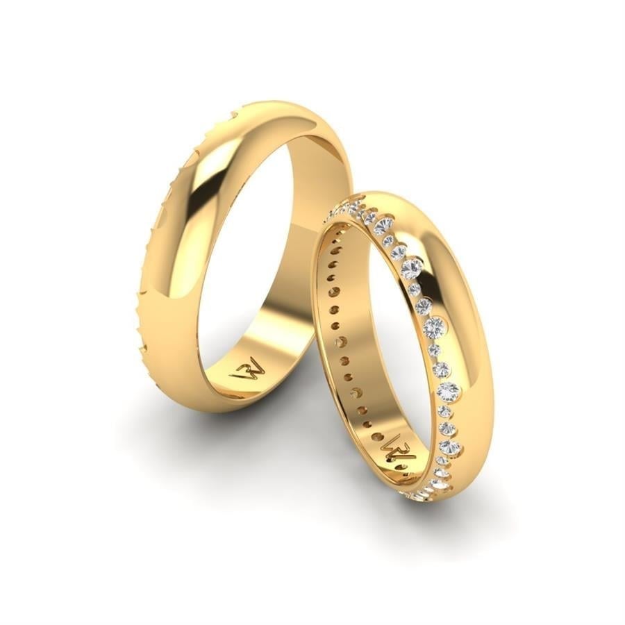 Alliances en Argent Plaqué Or jaune couple PlaisançÉ