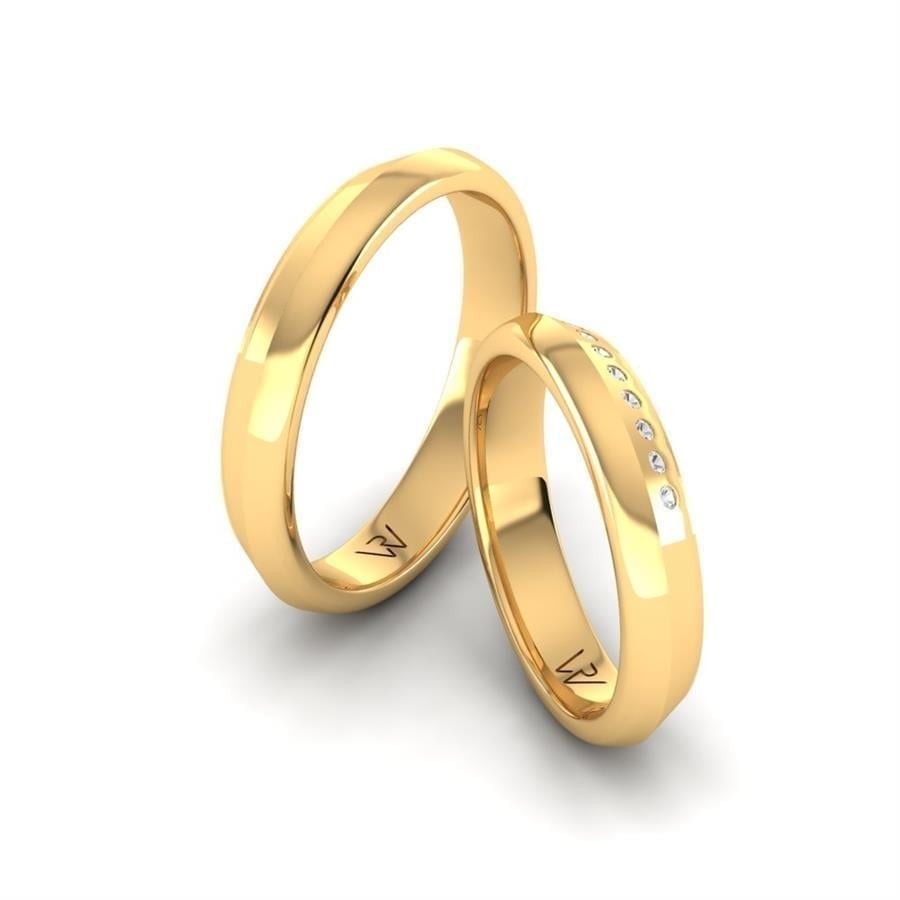 Alliances en Argent Plaqué Or jaune couple Balance