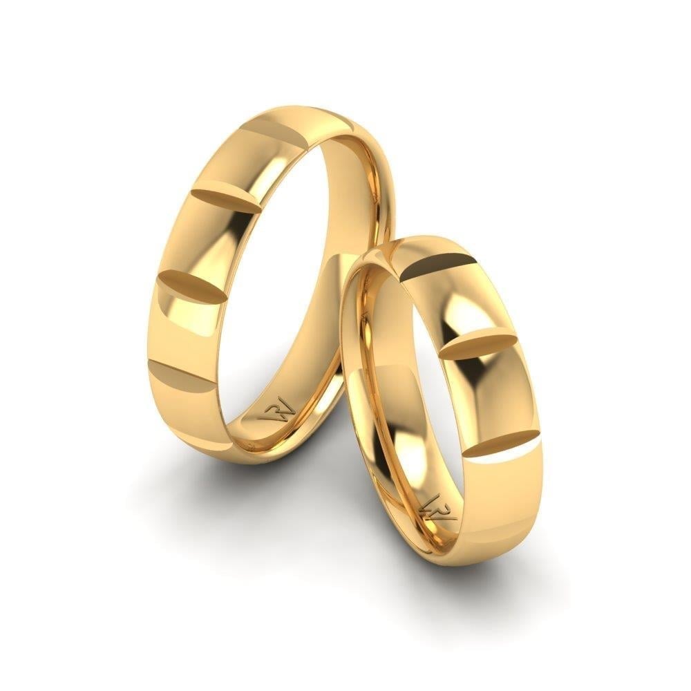 Alliances en Argent Plaqué Or jaune couple Loveluminance