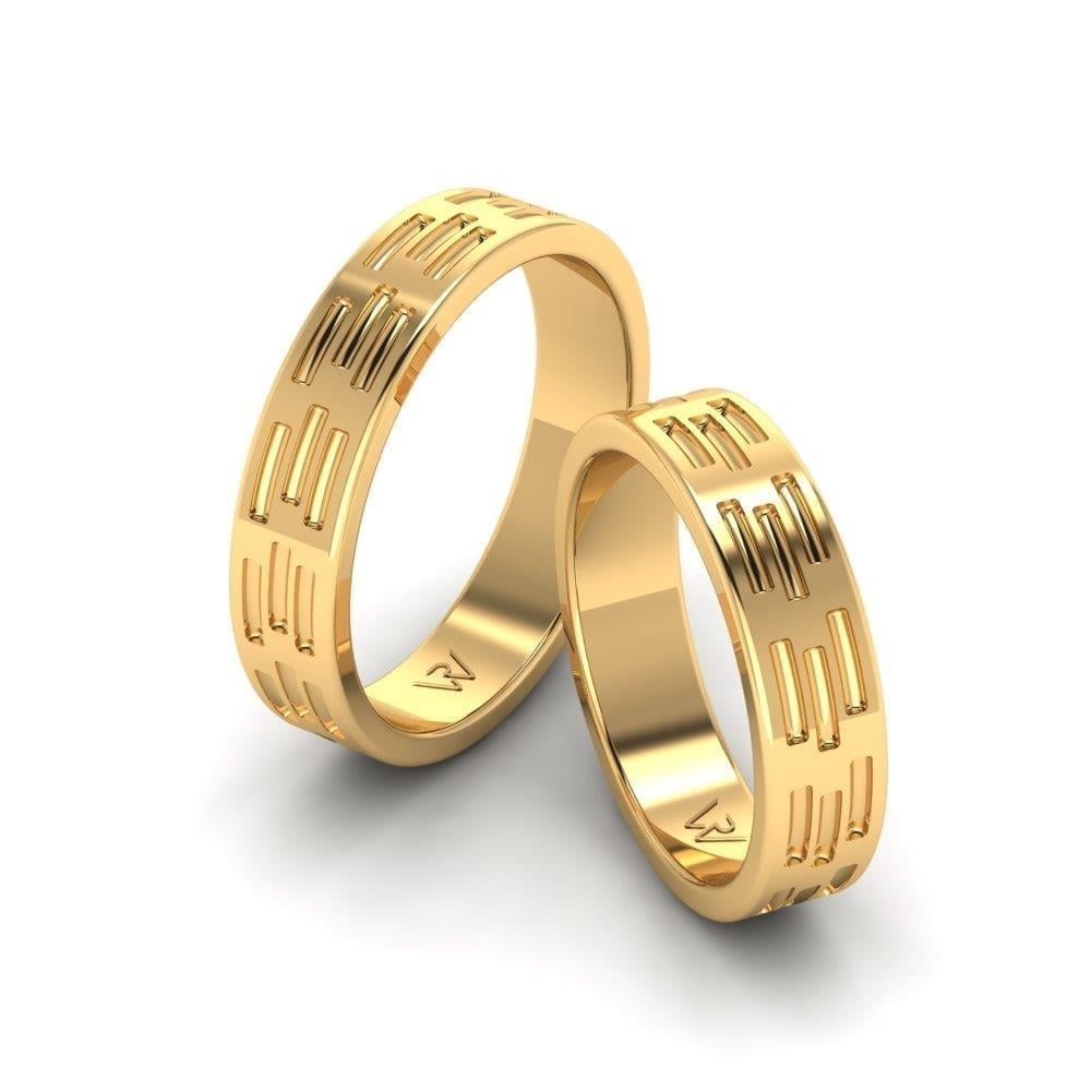 Alliances en Argent Plaqué Or jaune couple Sereneflora
