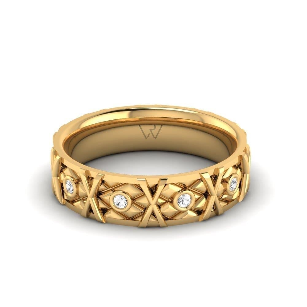 Alliances en Argent Plaqué Or jaune couple Forevera Oxyde de Zirconium