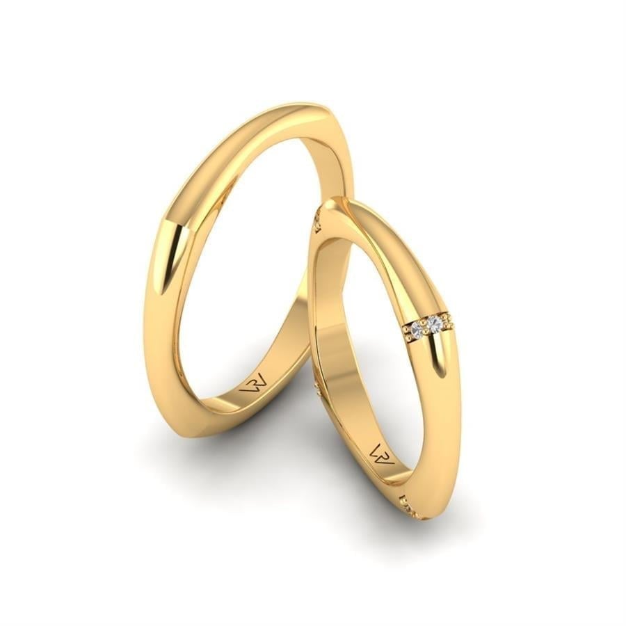 Alliances en Argent Plaqué Or jaune couple Great Round