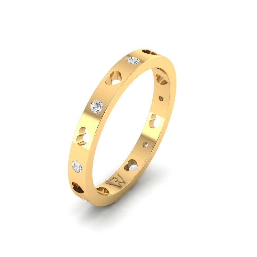 Alliances en Argent Plaqué Or jaune couple Bloomnest Oxyde de Zirconium