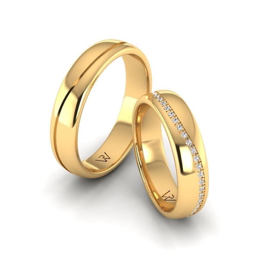 Alliances en Argent Plaqué Or jaune couple Glorious Melody