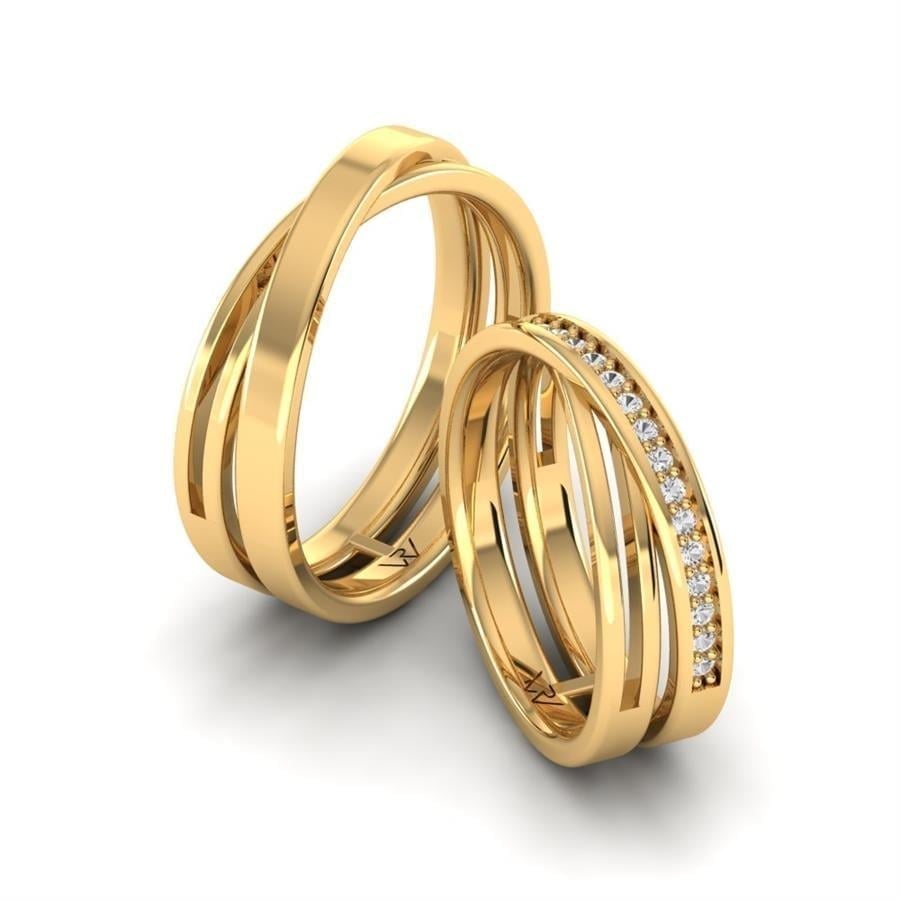 Alliances en Argent Plaqué Or jaune couple Cersei