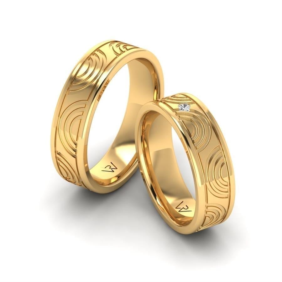 Alliances en Argent Plaqué Or jaune couple Petalzest