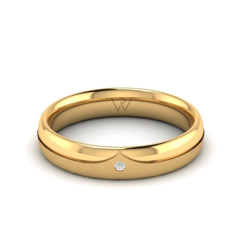 Alliances en Argent Plaqué Or jaune couple Glamoura Oxyde de Zirconium