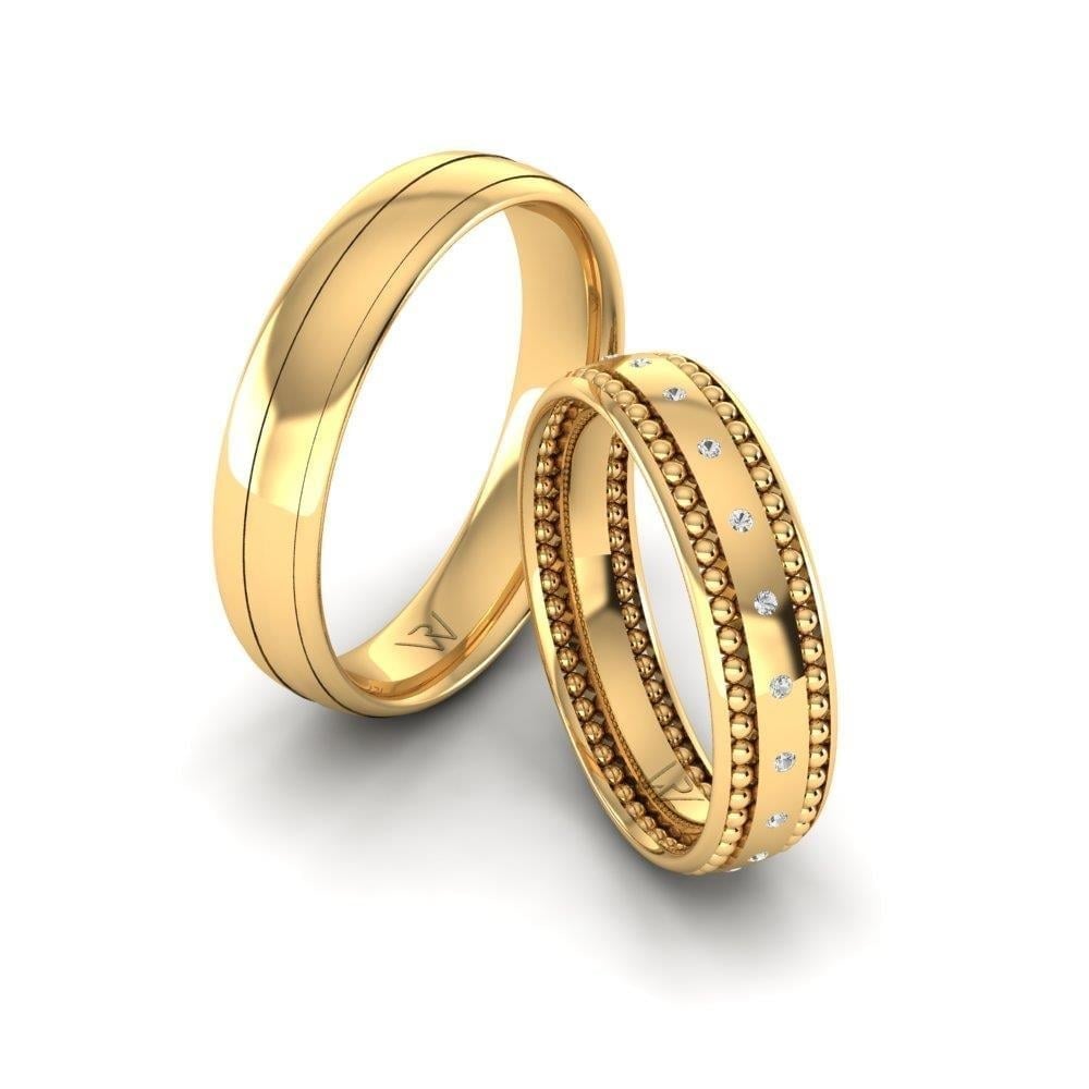 Alliances en Argent Plaqué Or jaune couple Lovelit Oxyde de Zirconium