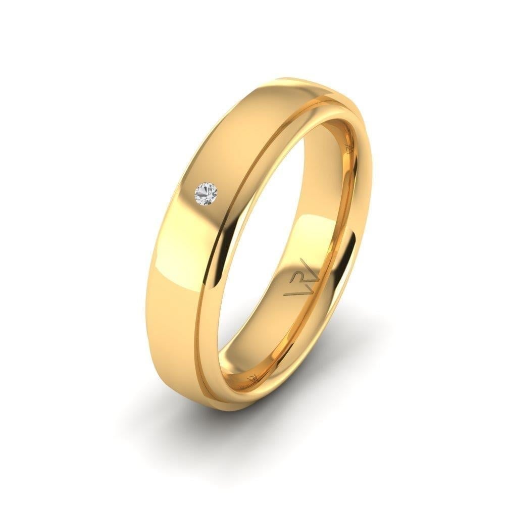 Alliances en Argent Plaqué Or jaune couple Eleganceserene Oxyde de Zirconium