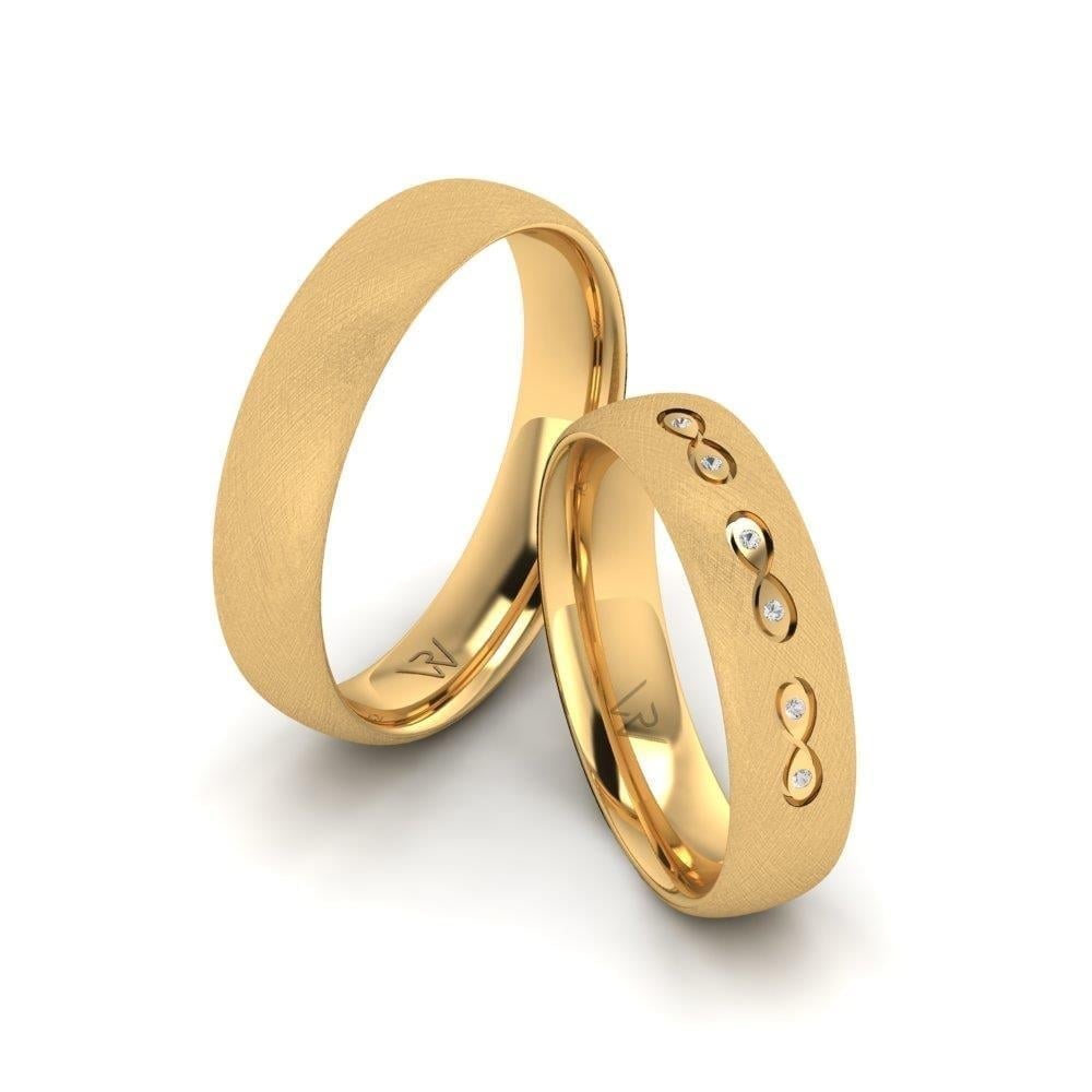 Alliances en Argent Plaqué Or jaune couple Lumina Oxyde de Zirconium