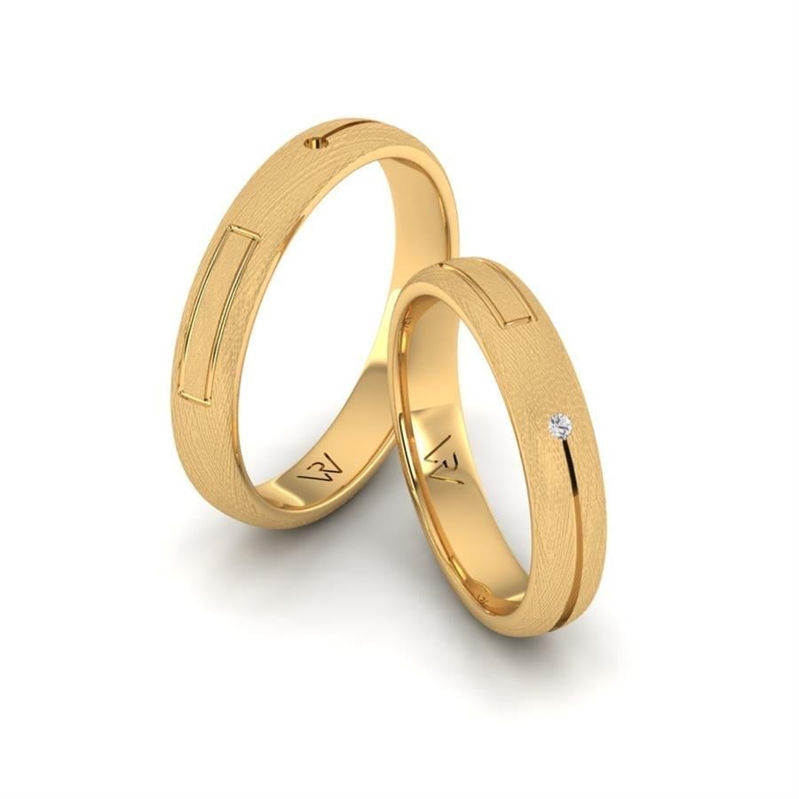 Alliances en Argent Plaqué Or jaune couple Level