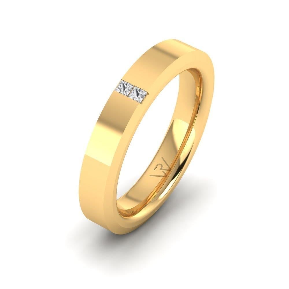 Alliances en Argent Plaqué Or jaune couple Loveblaze Oxyde de Zirconium