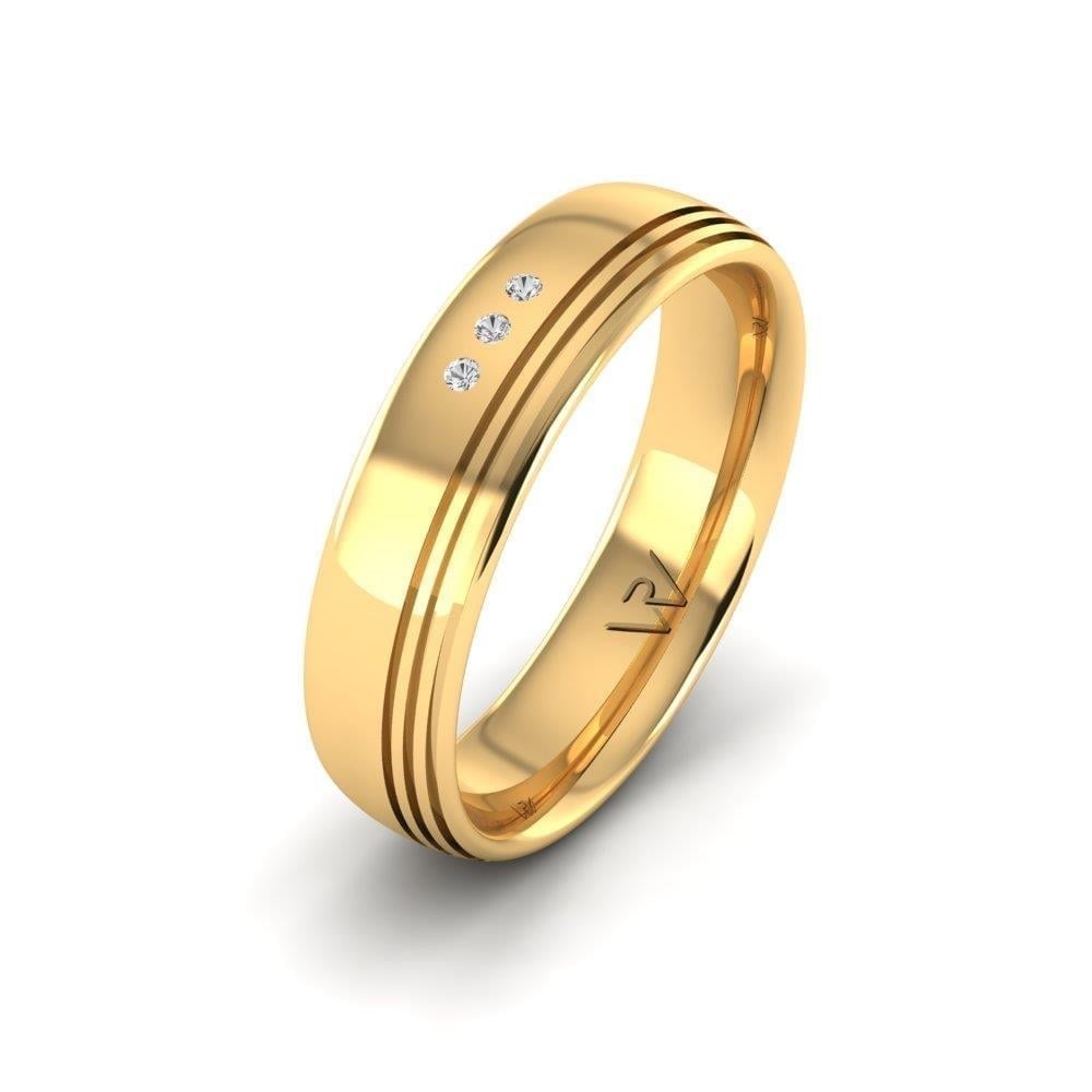 Alliances en Argent Plaqué Or jaune Femme Loveradiance Oxyde de Zirconium