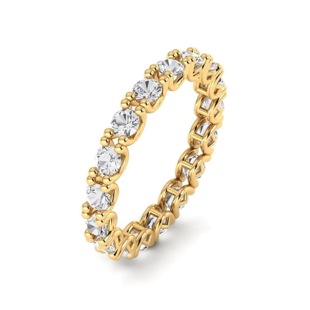 Alliances en Argent Plaqué Or jaune Femme Amour Oxyde de Zirconium