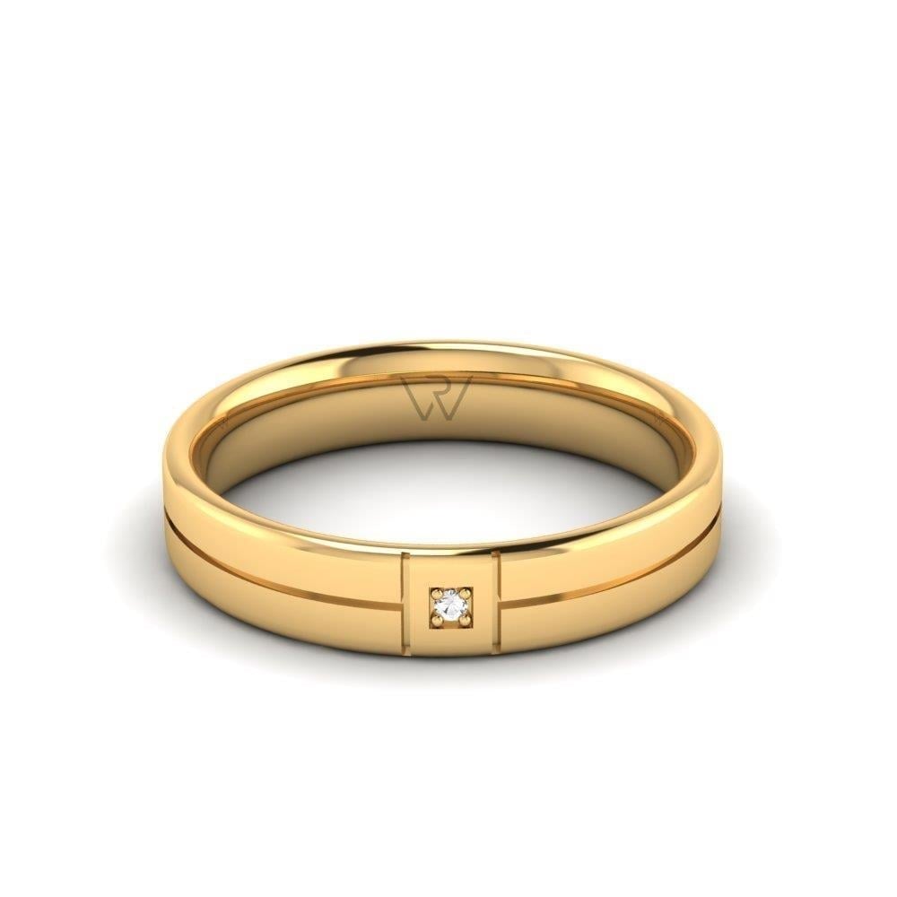 Alliances en Argent Plaqué Or jaune Femme Glowrence Oxyde de Zirconium