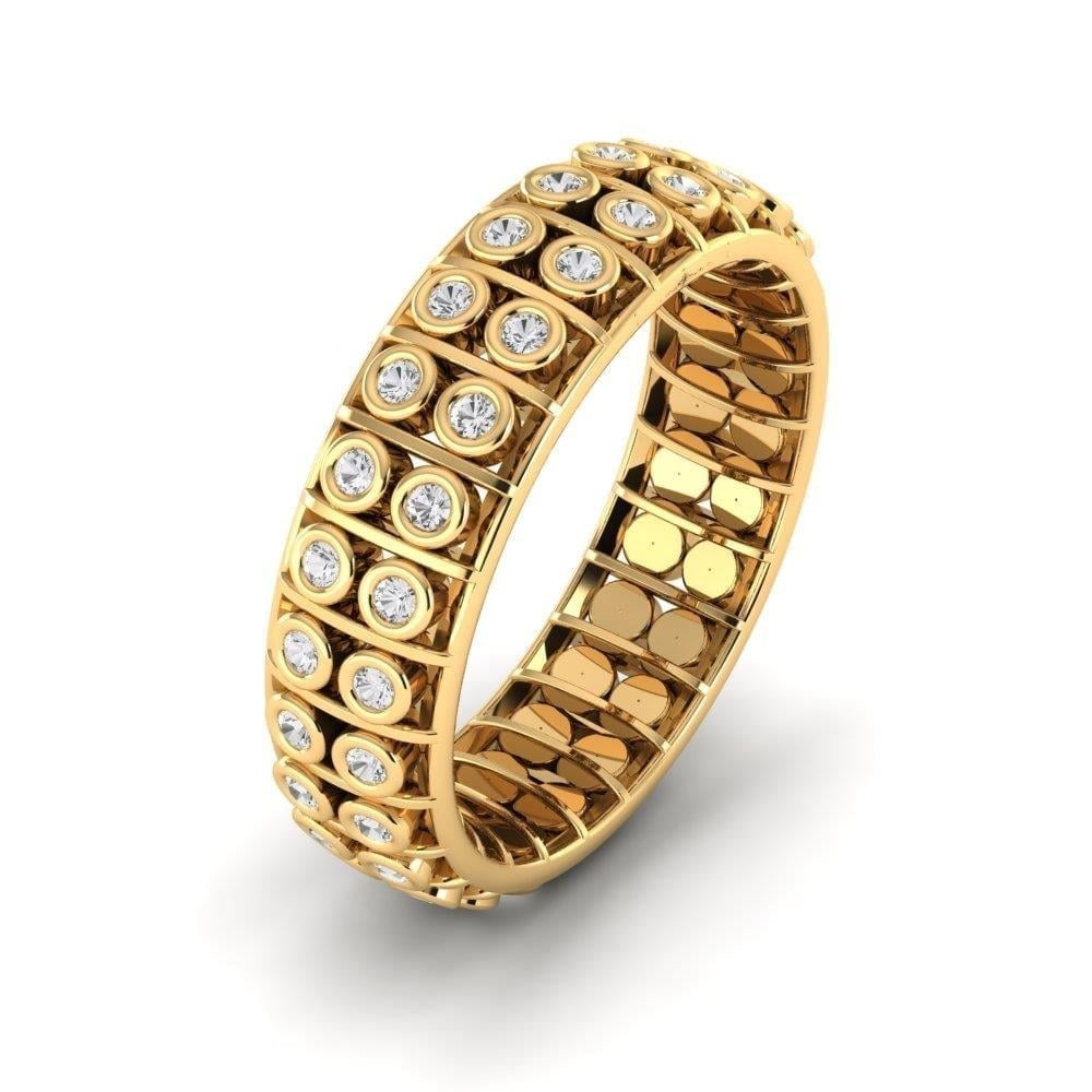 Alliances en Argent Plaqué Or jaune Femme Everbloom Oxyde de Zirconium
