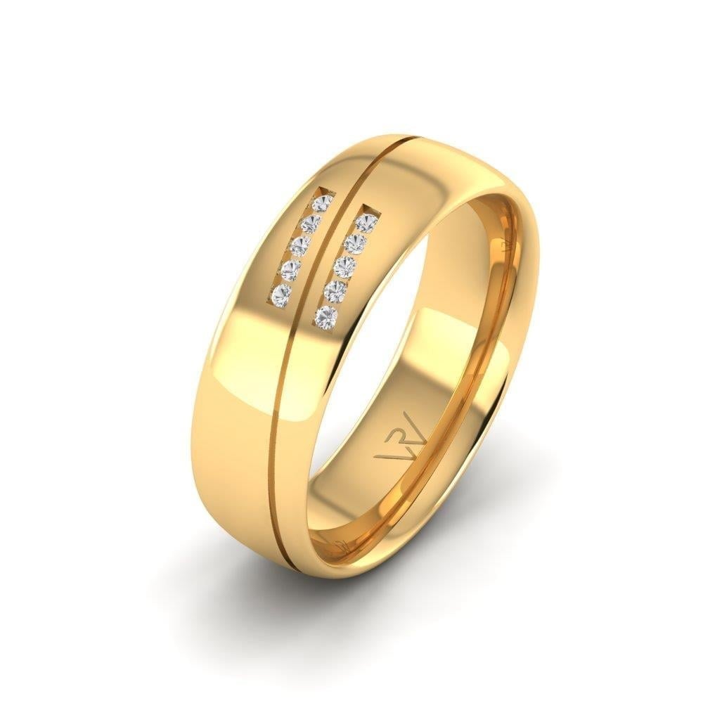 Alliances en Argent Plaqué Or jaune Femme Glowise Oxyde de Zirconium