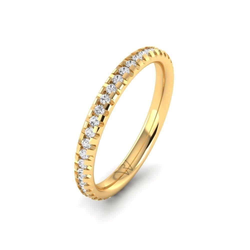 Alliances en Argent Plaqué Or jaune Femme Blissful Bloom Oxyde de Zirconium