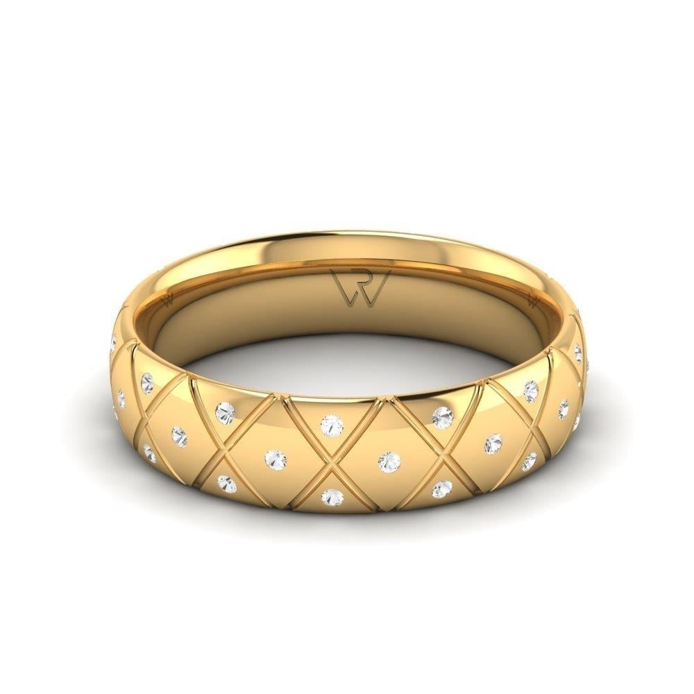 Alliances en Argent Plaqué Or jaune Femme Devotionluxe Oxyde de Zirconium