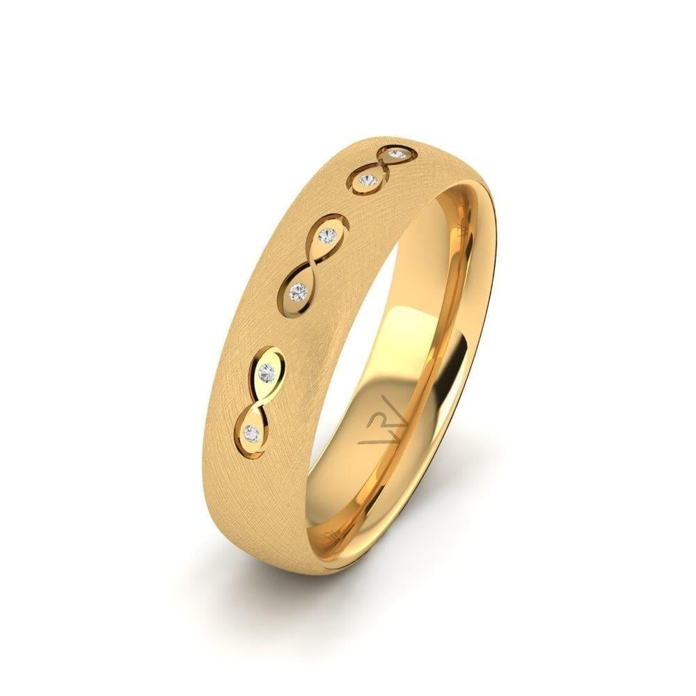 Alliances en Argent Plaqué Or jaune Femme Lumina Oxyde de Zirconium