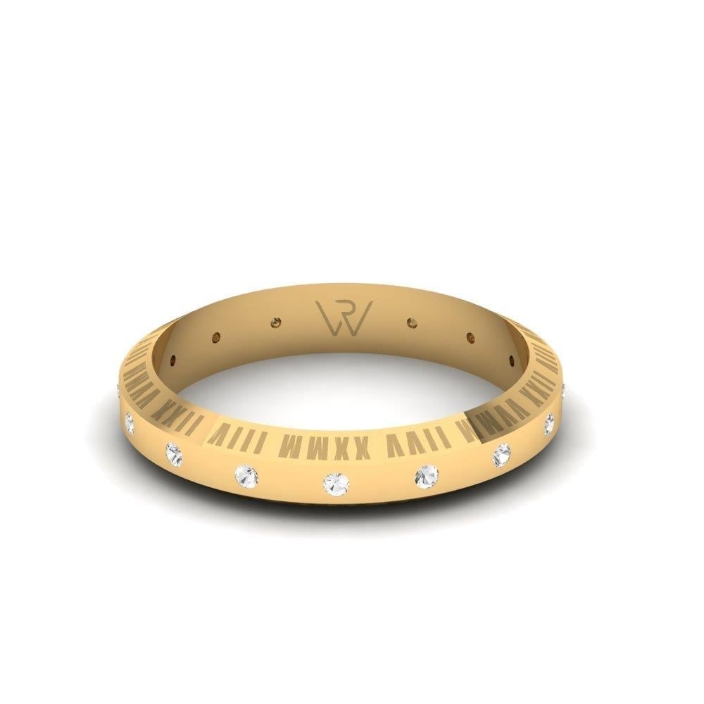 Alliances en Argent Plaqué Or jaune Femme Whisperingbloom Oxyde de Zirconium