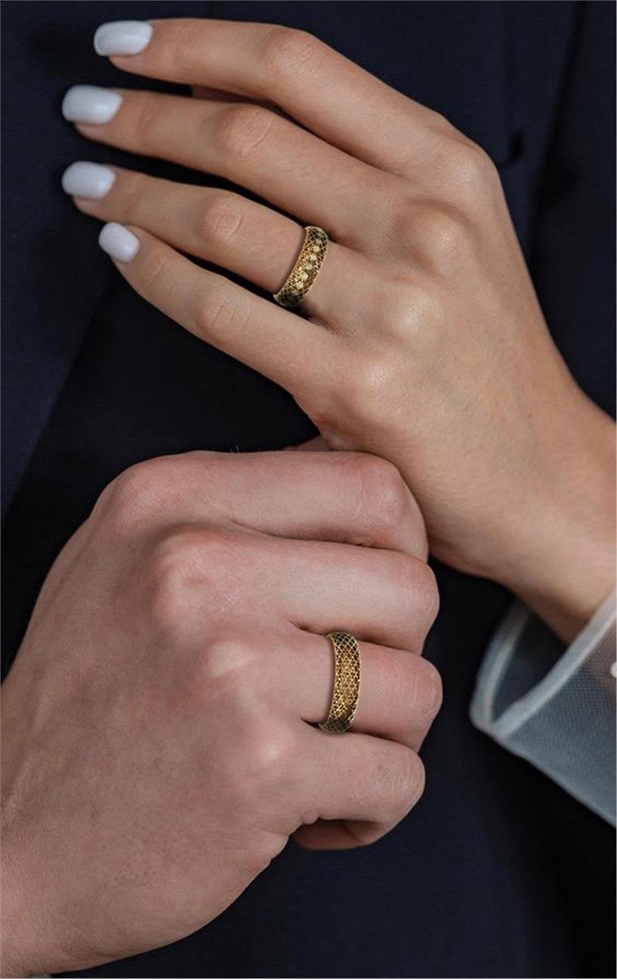 Alliances en Argent Plaqué Or jaune Homme Charme