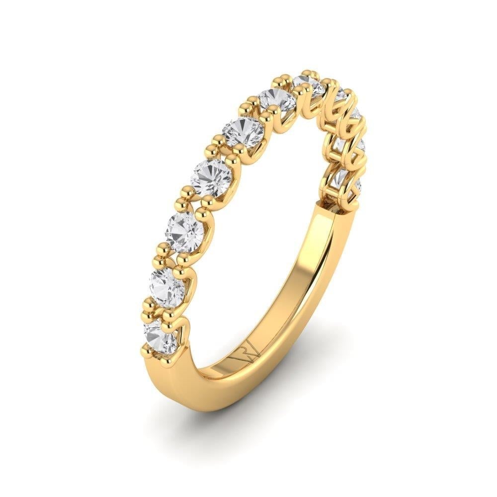 Alliances en Argent Plaqué Or jaune Homme Coeur Oxyde de Zirconium