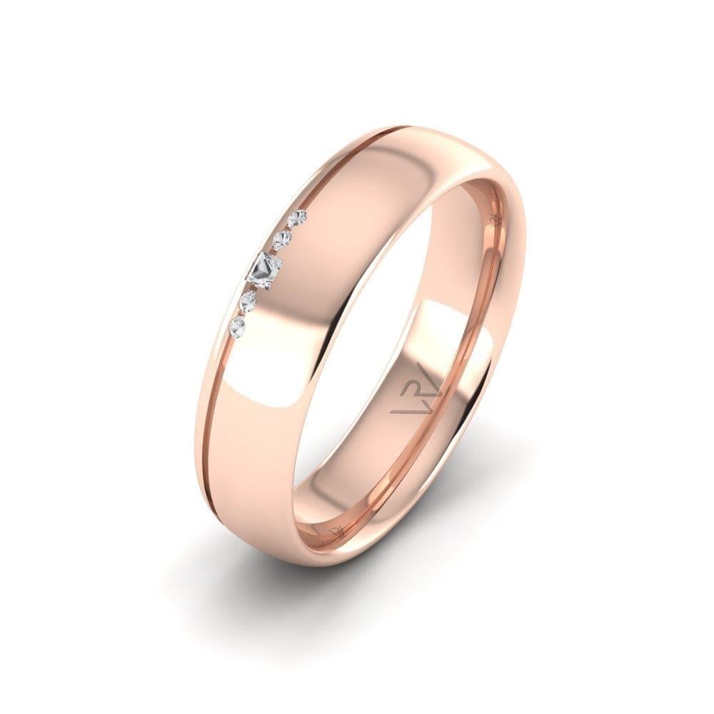 Alliances en Argent Plaqué Or Rose couple Eternalglimpse Oxyde de Zirconium
