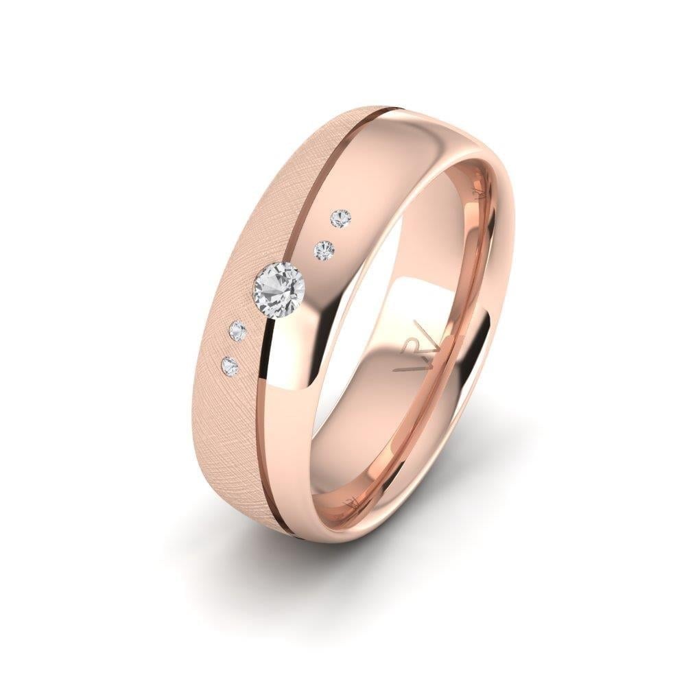 Alliances en Argent Plaqué Or Rose couple Pureaffection Oxyde de Zirconium