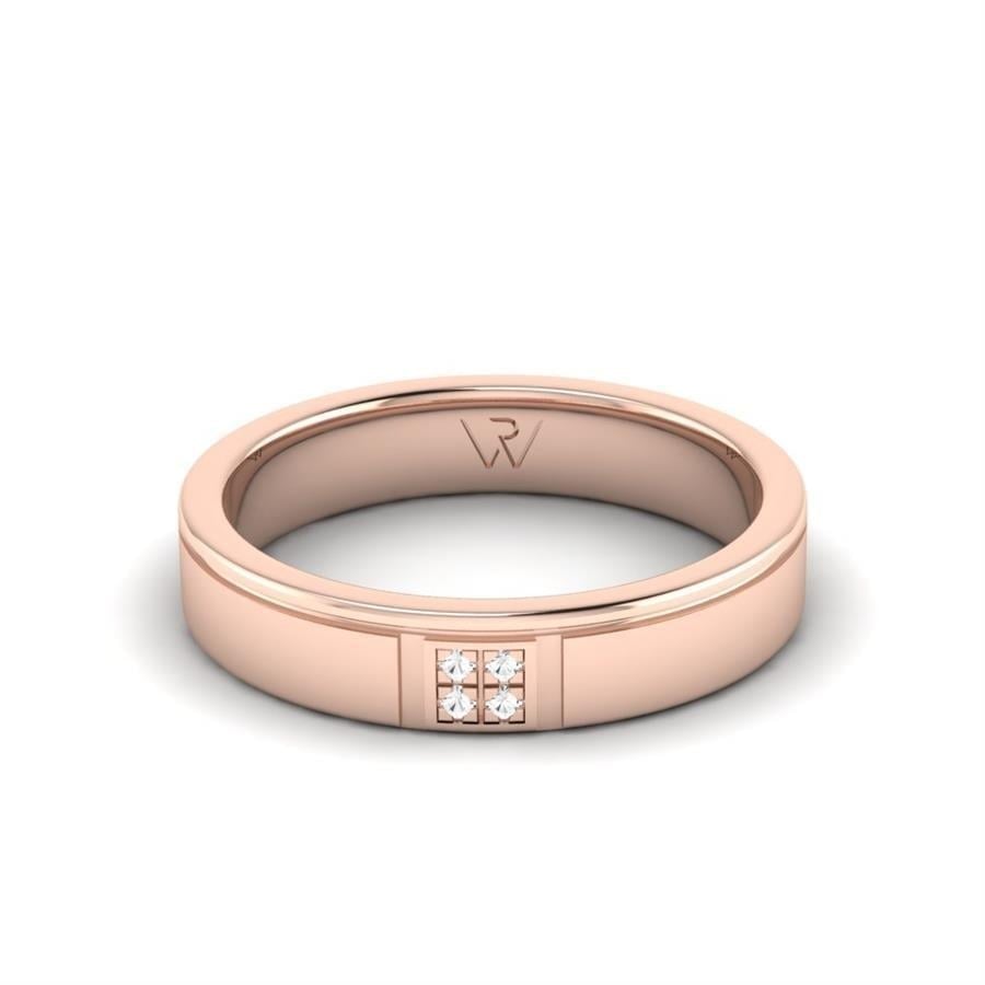Alliances en Argent Plaqué Or Rose couple Star