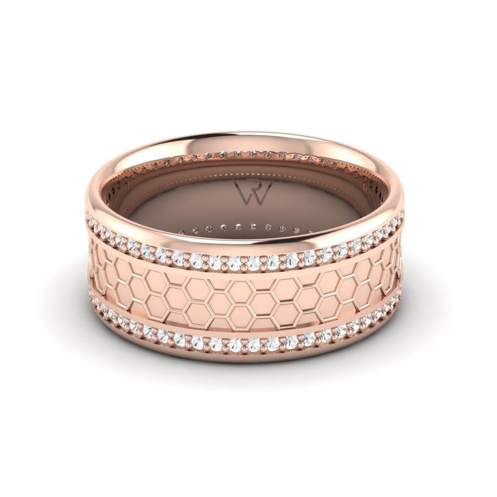 Alliances en Argent Plaqué Or Rose couple Blissspin Oxyde de Zirconium