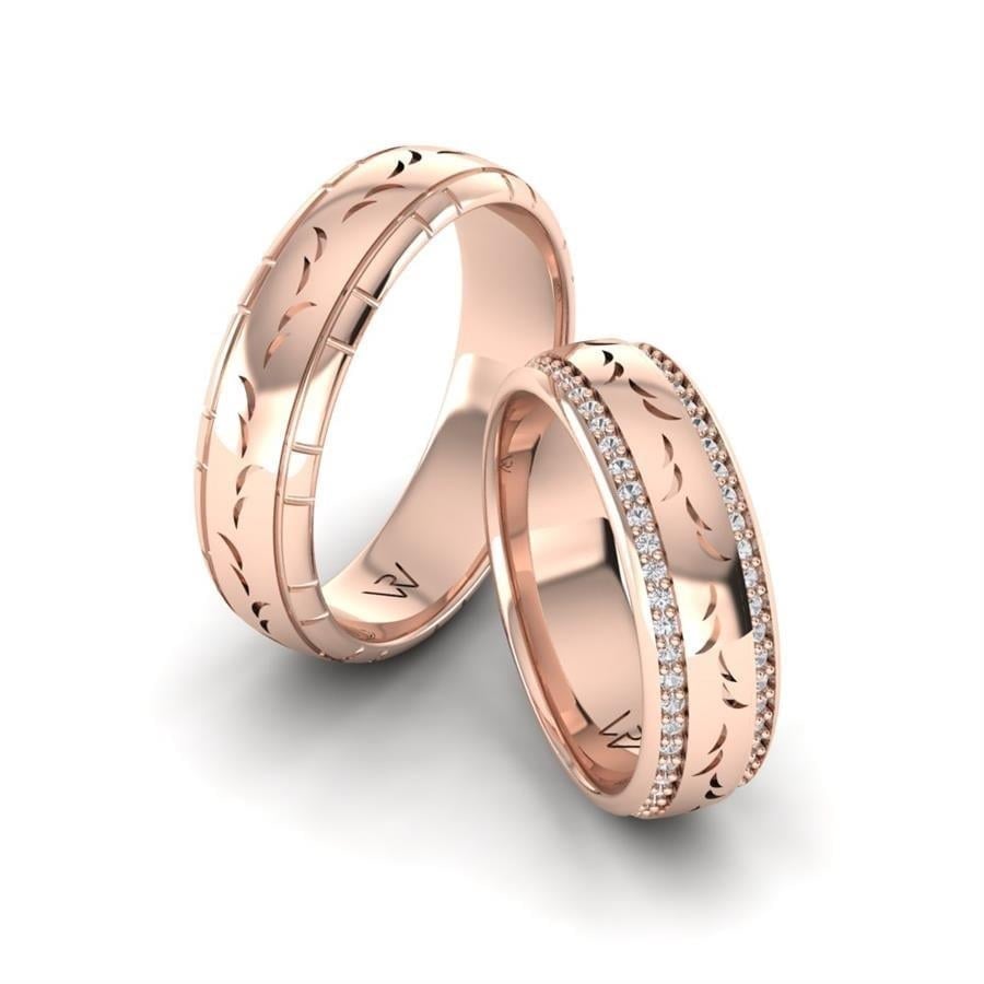 Alliances en Argent Plaqué Or Rose couple Venus