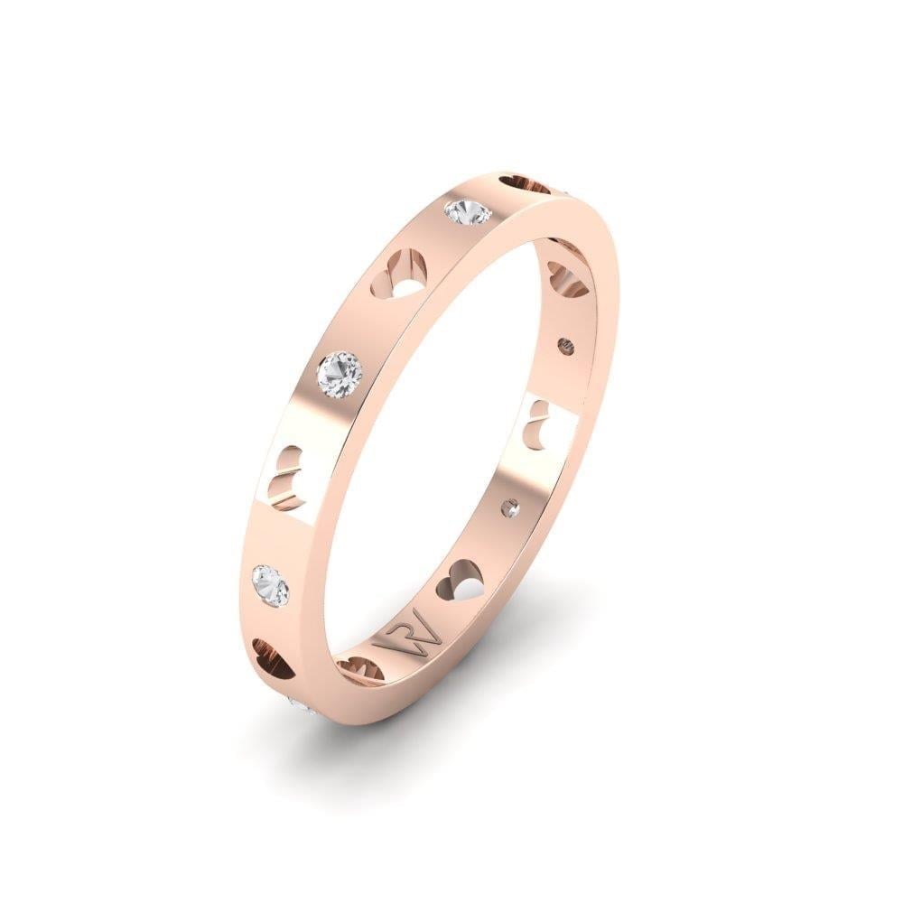 Alliances en Argent Plaqué Or Rose couple Bloomnest Oxyde de Zirconium