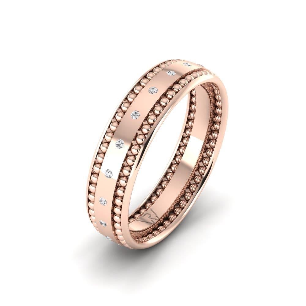 Alliances en Argent Plaqué Or Rose couple Lovelit Oxyde de Zirconium