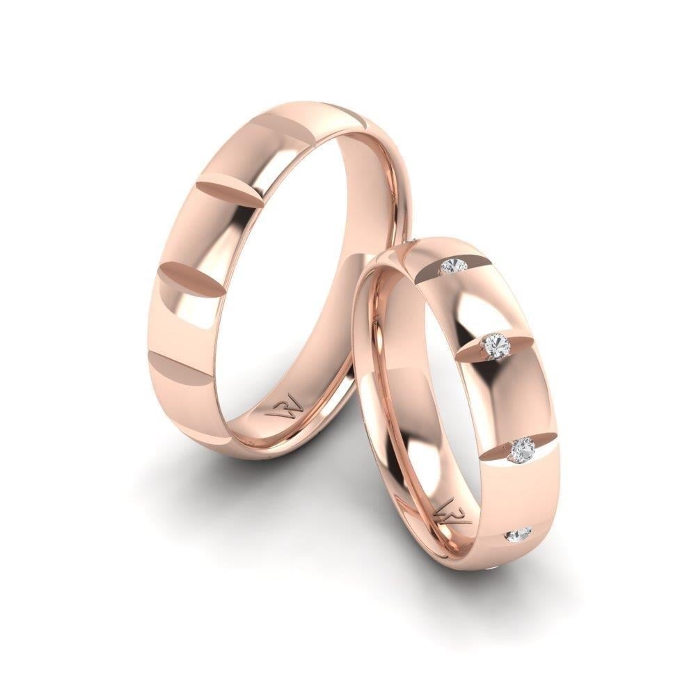 Alliances en Argent Plaqué Or Rose couple Devotionshine Oxyde de Zirconium